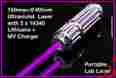 Mwuv150test 180mw Shenzhen Laser Works Magnum Lab Ultraviolet Uv Focusing W Mv Charger 2x 16340 Rechgables