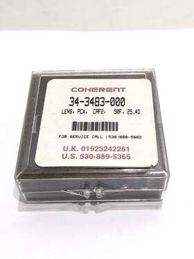 34-3483-000 Coherent New 25.4mm Diamter Calcium Fluoride Plano Convex Lens Pcx 50mm Focal Length