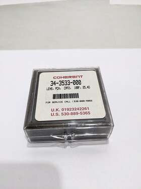 34-3533-000 Coherent New 25.4mm Diamter Calcium Fluoride Plano Convex Lens Pcx 100mm Focal Length