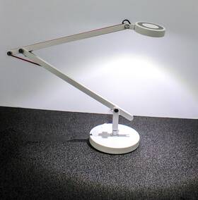 Intertek Pl-0064 Cw Metal Desk Lamp With Led Lights And Pedestal 3361780