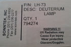 Lh-73 Sonntek Lh Deuterium Lamp
