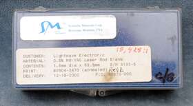 Scientific Materials 0504-3470 Laser Rod Blank 1.6mm Dia X 63.5mm In Box - 2002