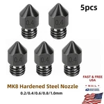 5PCS MK8 Hardened Steel Nozzle For 3/ENDER-3 PRO/ENDER-3 S1 /CR-10 Series. Fixed Price $9.00.
