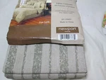 Newport Home Post Cards Pole Top Drape 2(50X84) + Tiebacks Beige Stripe. Fixed Price $69.00.