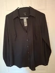 Ann Taylor Black Button Up L/s Great Under Blazer Work Size Mp. Fixed Price $15.00.