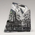 5 Item-baccarat Modern Faceted Paperweight, Glass Laser Cut Mao Pin. Fixed Price $125.00.