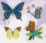 Butterfly Garden 47 Embroidery Card - B. Deco, Brother, Baby Lock, White Tested. Fixed Price $35.95.