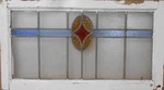Pretty Linear Midsize Old English Leaded Stained Glass Window 28 1/2" X 15. Fixed Price $175.00.