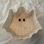 Halloween Ghost Resin Wicker Serving Basket By Wicked Ciroa. Fixed Price $15.00.