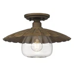 Used Golden Lighting 3124-FM Dr-clr Clemence Flush Mount Rustic. Fixed Price $122.40.