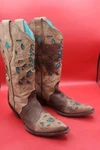 Corral Vintage Line Laser Tooled Cut Out Turquoise Insets C1620 Cowboy Boots 8. Fixed Price $79.00.