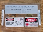 Spectra Physics Diode Labs SDL-2412-H1 1988 Gold Plater Laser 21 Cfr 500MW. Fixed Price $67.23.