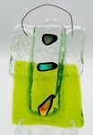 Fused Glass Window Wall Flower Pocket By Latta's Newport Oregon 1/2" X 3/4. Fixed Price $25.00.