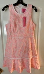 Lilly Pulitzer Ellen Dress Cantaloupe Embroidered Laser Cut Dot Flounce 8. Fixed Price $129.99.