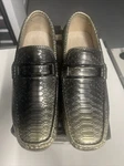 Stacy Adams Men Gold Black Metallic Python Snake Print Moc Slip Sz 8M Shoes. Fixed Price $49.99.