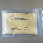 Edmund Scientific 6329 Achromat Lens 25MM Dia 279MM Fl Unmounted. Fixed Price $21.50.