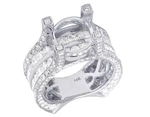 14K White Gold Real Princess Cut Diamond Semi Mount Engagement Ring 2/5CT 10MM. Fixed Price $6932.19.