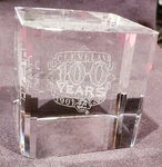 Cleveland Indians Laser Engraved 100 Years Crystal Paperweight #3/2001 Mint. Fixed Price $179.98.