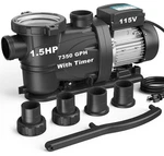 Pump Self Priming High Flow Above Ground Dark Black SPT150-LV Vidapool. Fixed Price $369.99.