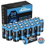 HOME4ME CR123A 3V Lithium Battery 1650MAH 20 Pack For Security Flashlights Shelf. Fixed Price $44.19.