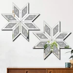 2 Piece Crushed Diamond Decorative Mirror, Silver Deco.... Fixed Price $63.03.