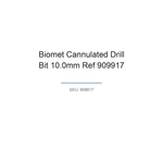 Biomet Cannulated Drill Bit 10.0MM Ref 909917. Fixed Price $25.00.