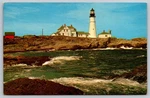 Portland Head Maine Lusterchrome Postcard Tichnor Bros. Lighthouse. Fixed Price $14.00.