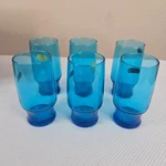 Ah Laser Set Of 6 Vintage Blue Glass Tumblers 10 Oz Mid-century Modern. Fixed Price $37.46.