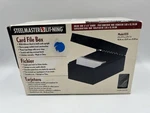 Vtg Steelmaster Metal Lit-ning 8.5" Deep 3" Index Card File Box Black New!. Fixed Price $24.99.