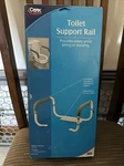 Carex Toilet Support Safety Rails Frame W/ Adjustable Width Cushioned Handles. Fixed Price $35.99.