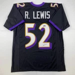 Facsimile Autographed Ray Lewis Baltimore Black Reprint Laser Football Jers. Fixed Price $118.99.