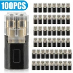 100PCS Double-wire Plug-in Cable Snap Connector Terminal Block W/ Locking Buckle. Fixed Price $8.99.